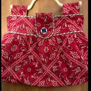 Carpet Bags Of America Vintage Rare red bandana Fabric Purse